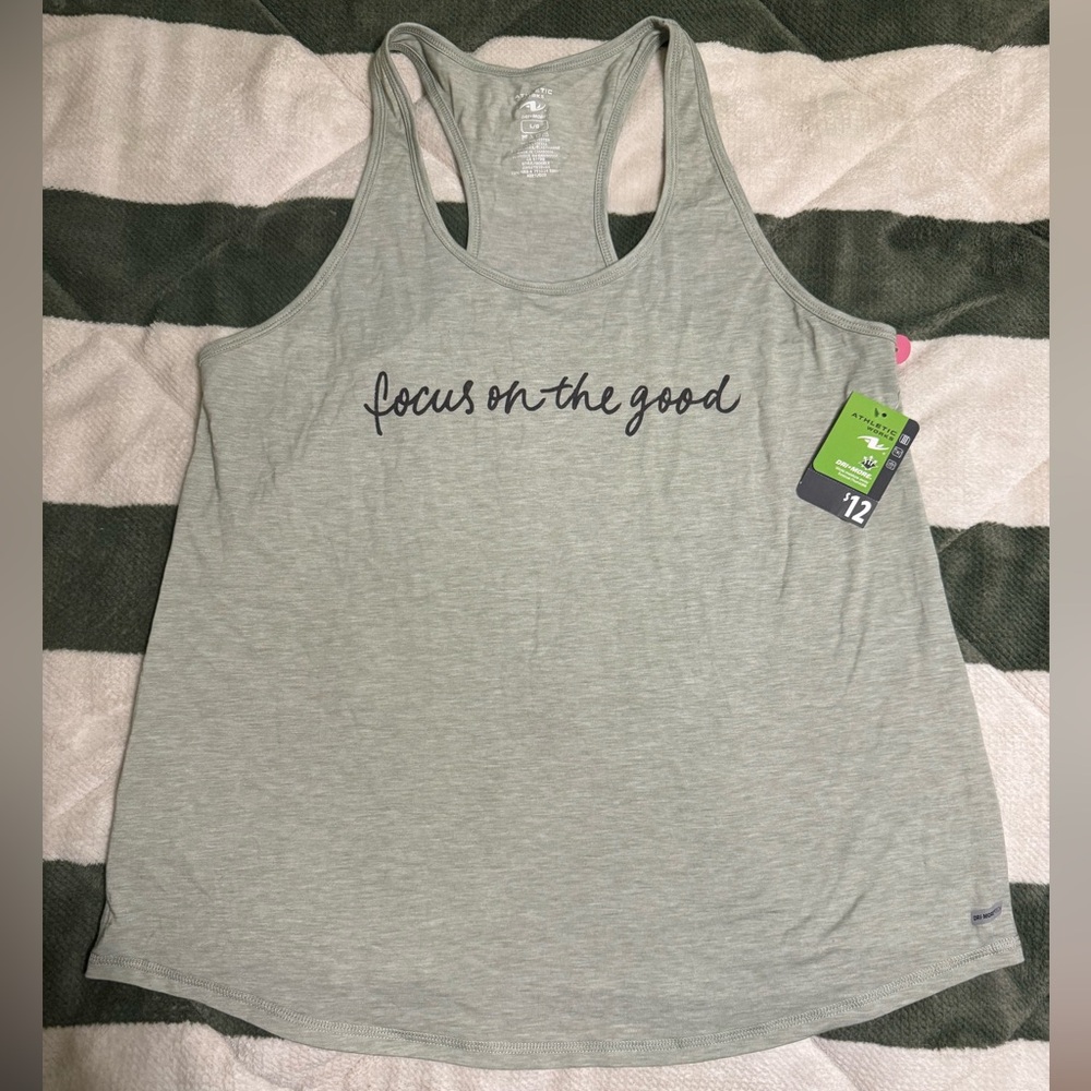 Athletic Works Women's Light Grayish Green Tank Top